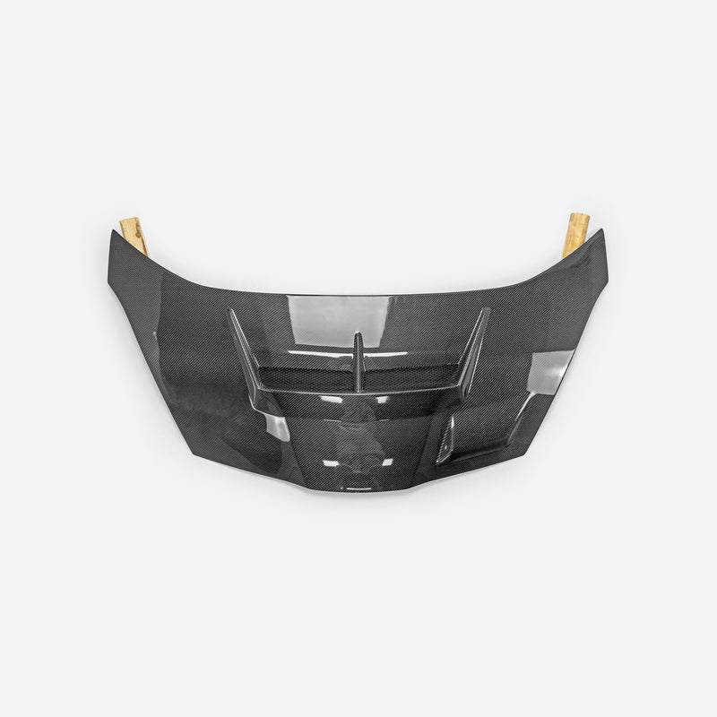 08-10 Honda Jazz Fit GE 6 7 8 9 JS Style Vented Hood (With Rain Guard Tray) - Carbonetics -1