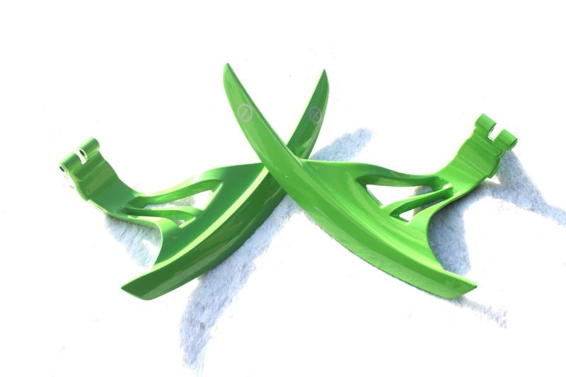 2008-2015 Nissan R35 Gtr Cba Dba Autotecknic Style Lenthened Shift Paddle 1 Pair (Glossy Green)