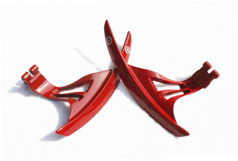 2008-2015 Nissan R35 Gtr Cba Dba Autotecknic Style Lenthened Shift Paddle 1 Pair (Glossy Red)