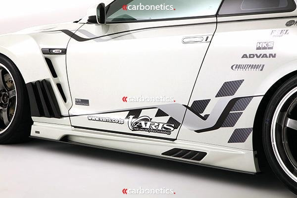 2008-2015 NISSAN R35 GTR CBA DBA VS '13 VER. SIDE SKIRT W/ Full Carbon Underboard