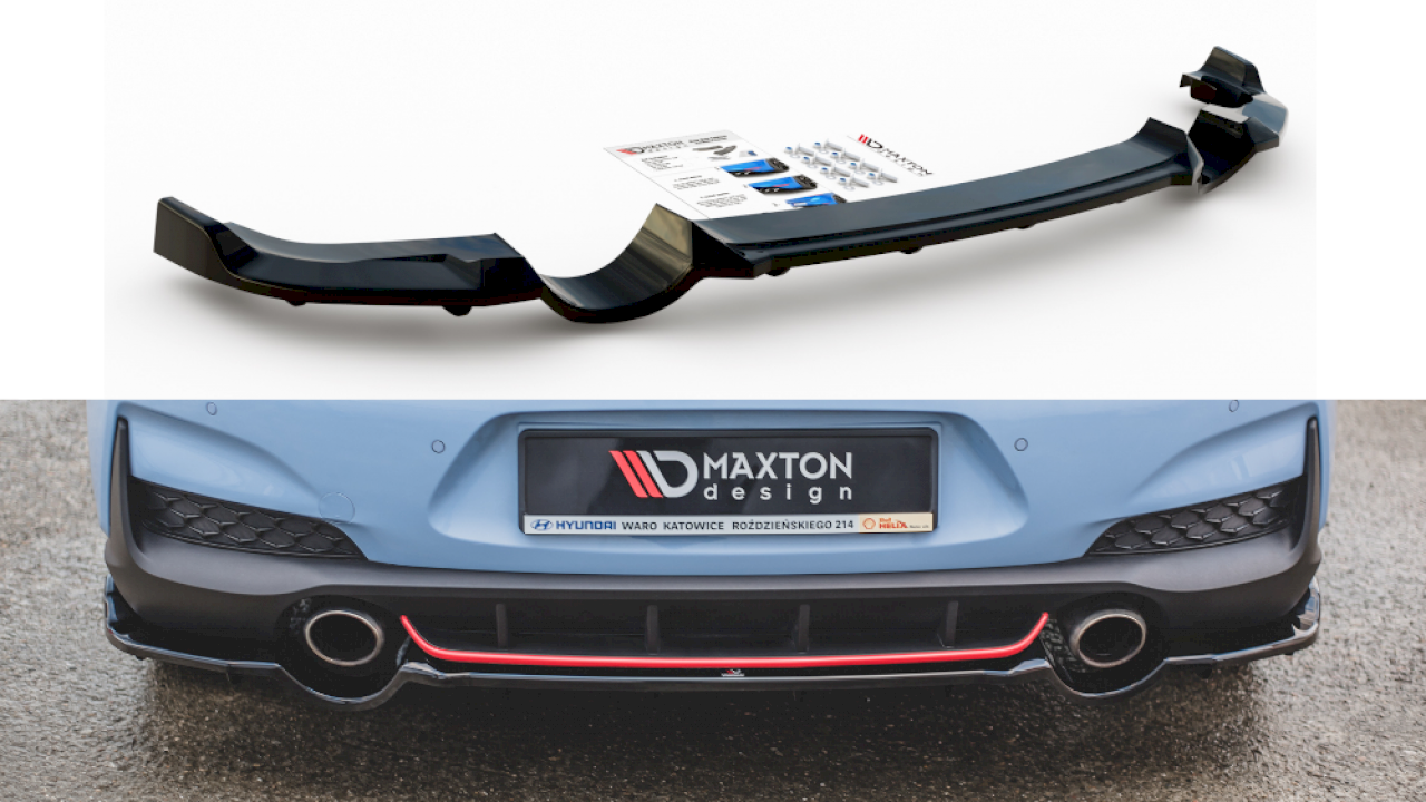 Central Rear Splitter (With Vertical Bars) Hyundai I30 N Mk3 Hatchback (2017-)