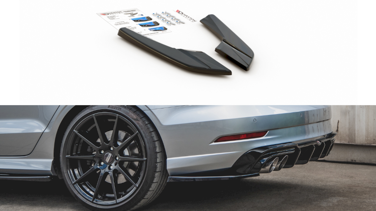 Rear Side Splitters V.2 Audi S3 Sedan 8V Facelift (2016-2020)