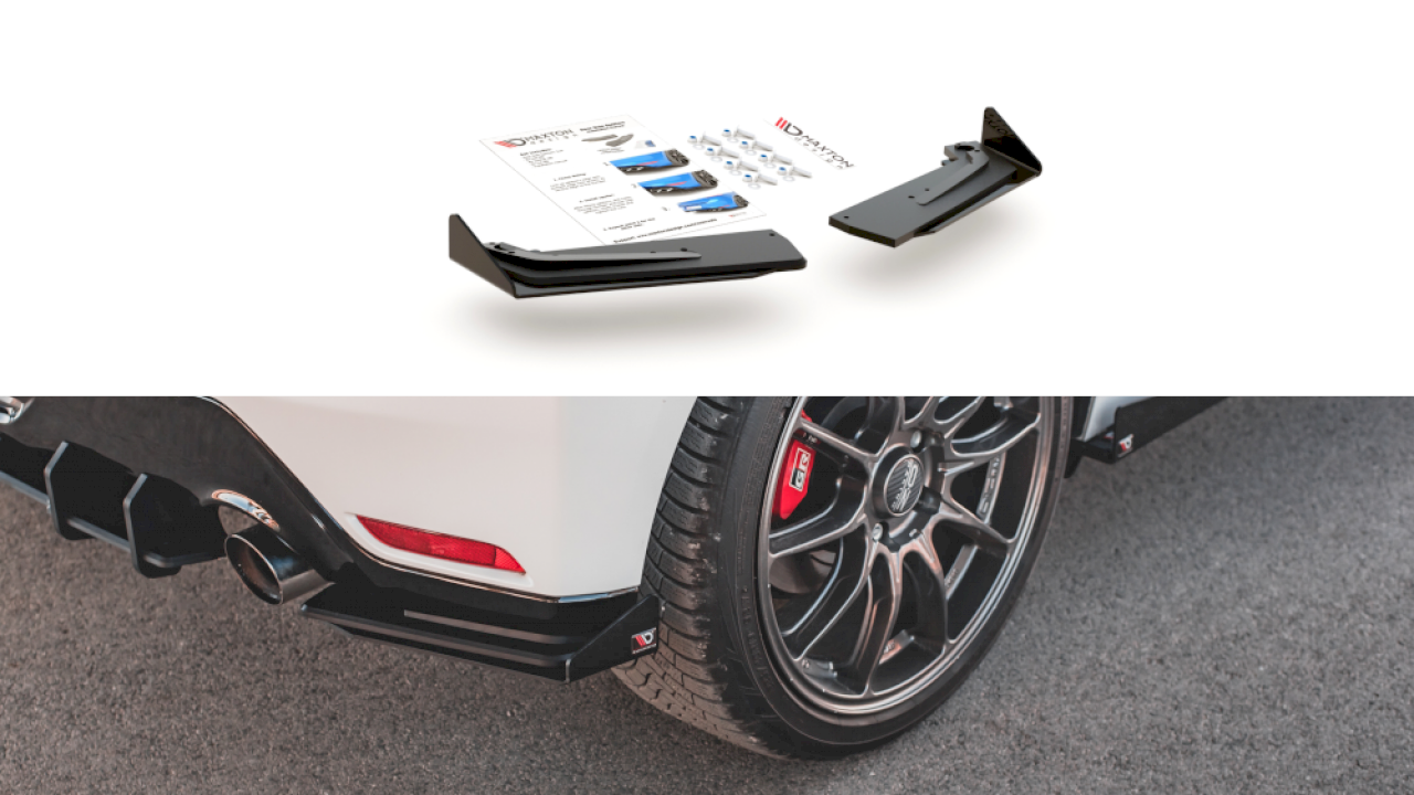 Racing Durability Rear Side Splitters (+Flaps) Toyota Gr Yaris Mk4 (2020-)