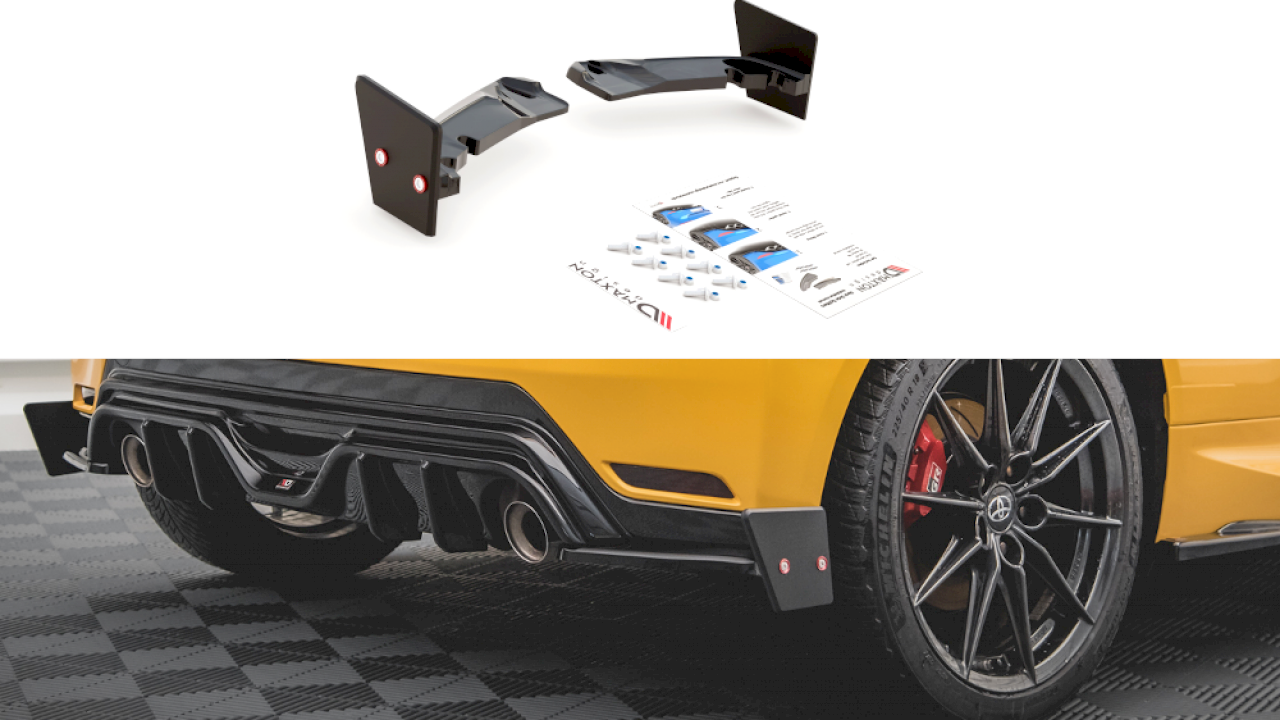 Rear Side Splitters (+Flaps) V4 Toyota Gr Yaris Mk4 (2020-)