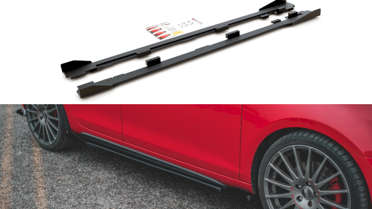 Racing Durability Side Skirts Diffusers (+Flaps) Vw Golf Gti Mk6 (2008-2012)