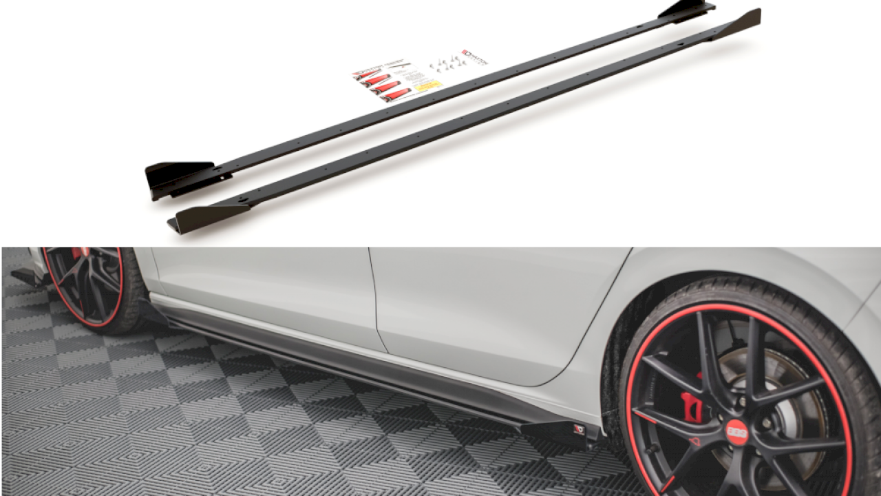 Racing Durability Side Skirts Diffusers (+Flaps) Vw Golf 8 Gti / Clubsport (2020-)