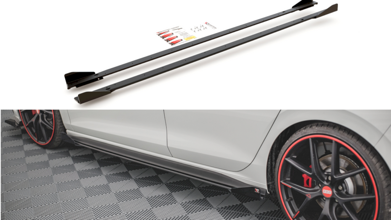 Racing Durability Side Skirts Diffusers (+Flaps) Vw Golf 8 Gti / Clubsport (2020-)