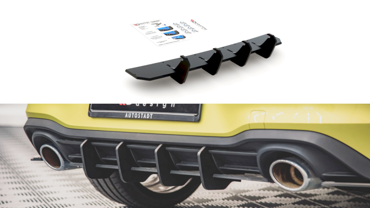 RACING DURABILITY REAR DIFFUSER V1 FOR VW GOLF MK8 GTI CLUBSPORT (2020