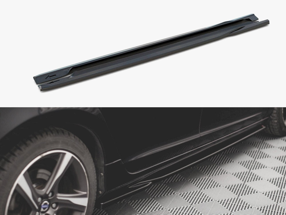 Maxton Design Side Skirts Diffusers Volvo S60 R-Design Mk2 - Carbon Look