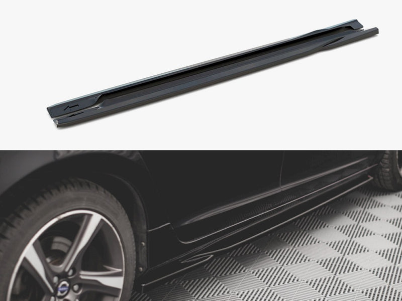 Maxton Design Side Skirts Diffusers Volvo S60 R-Design Mk2 - Carbon Look