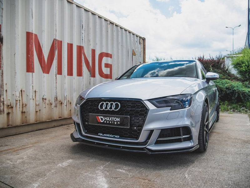 Maxton Design Front Splitter V.3 Audi S3 / A3 S-Line 8V Facelift Sedan (2016-2020)