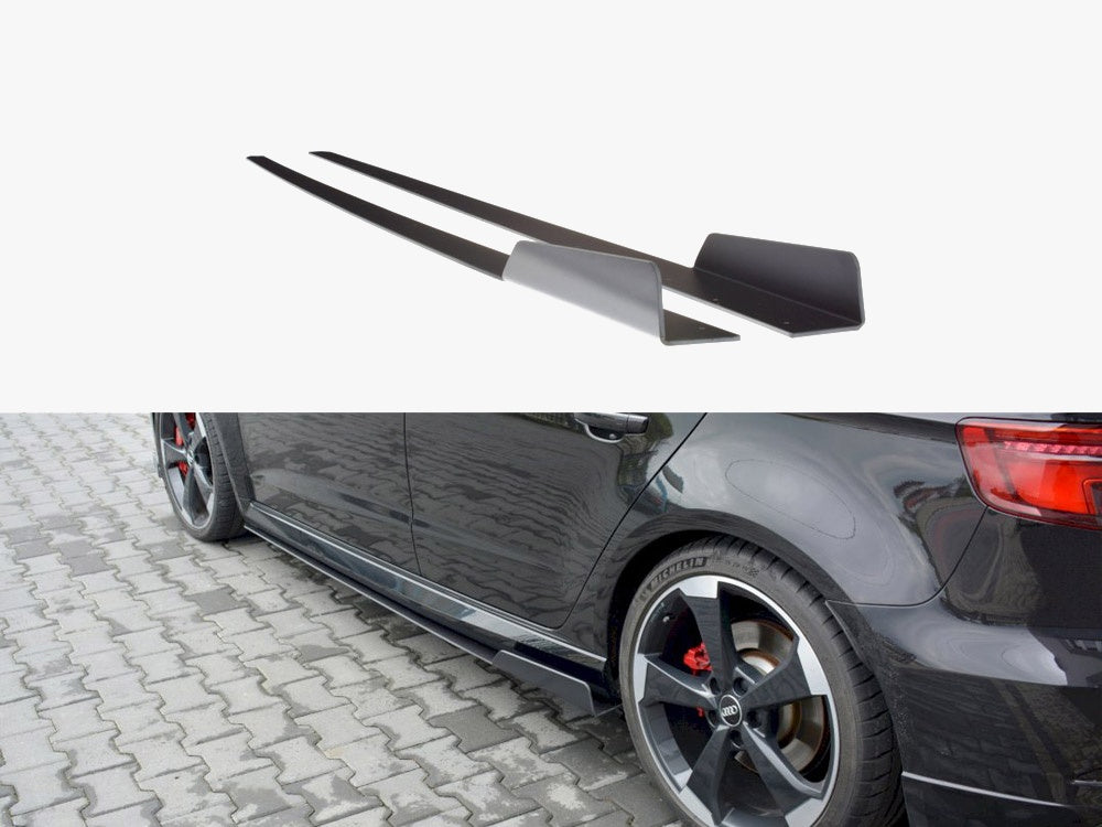 Maxton Design Racing Side Skirts Diffusers V.2 Audi RS3 8V Facelift Sportback (2017-20)