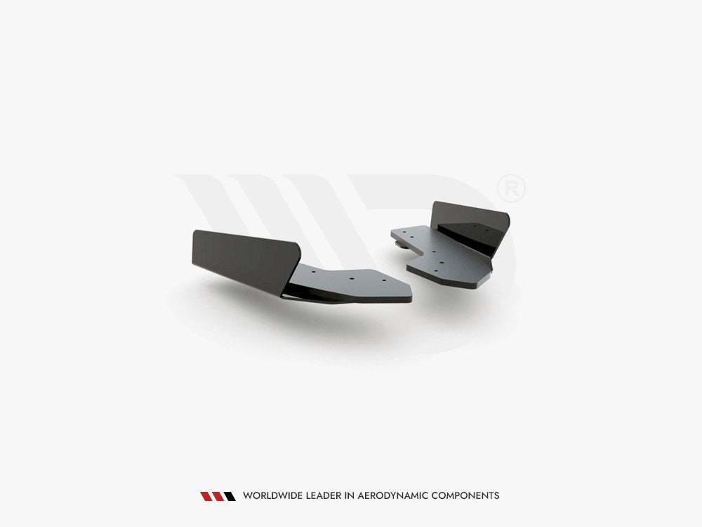 Maxton Design Street PRO Rear Side Splitters + Flaps Audi RS3 8V Sportback - Black-Red + Gloss Flaps