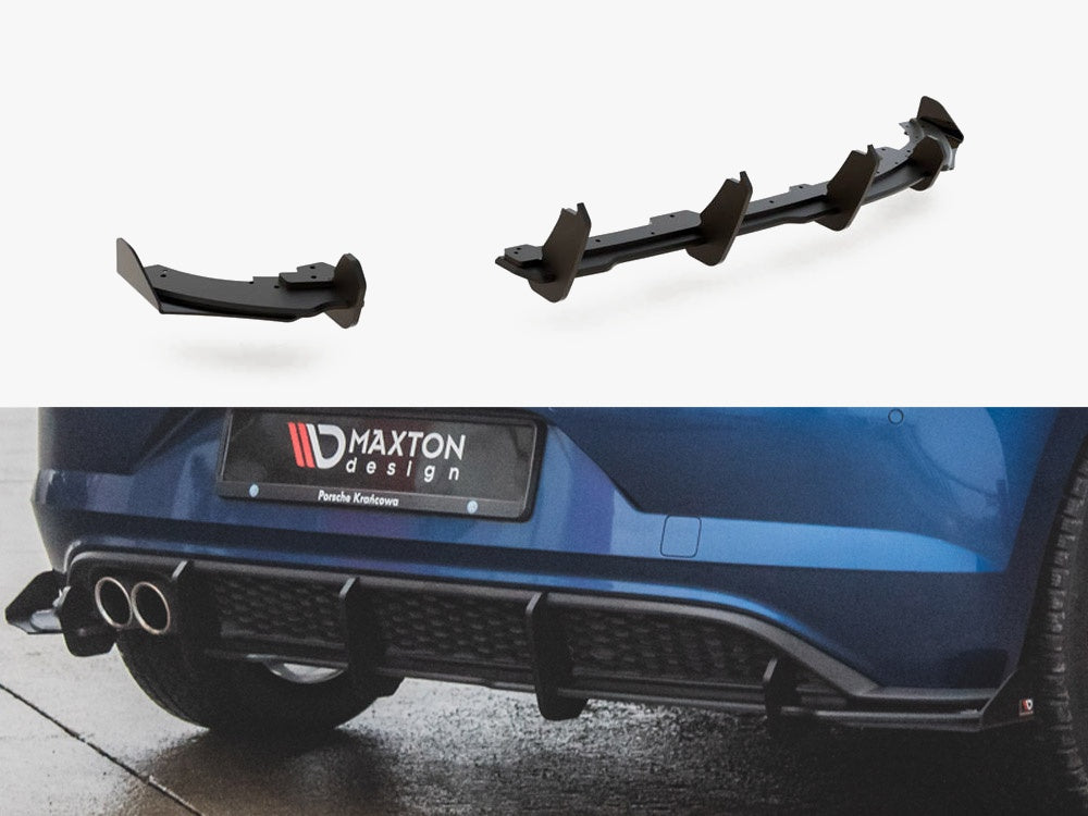 Maxton Design Street PRO Rear Valance + Flaps VW Polo GTI Mk6 - Red + Gloss Flaps