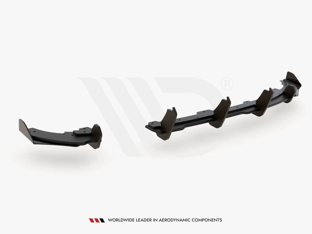 Maxton Design Street PRO Rear Valance + Flaps VW Polo GTI Mk6 - Red + Gloss Flaps