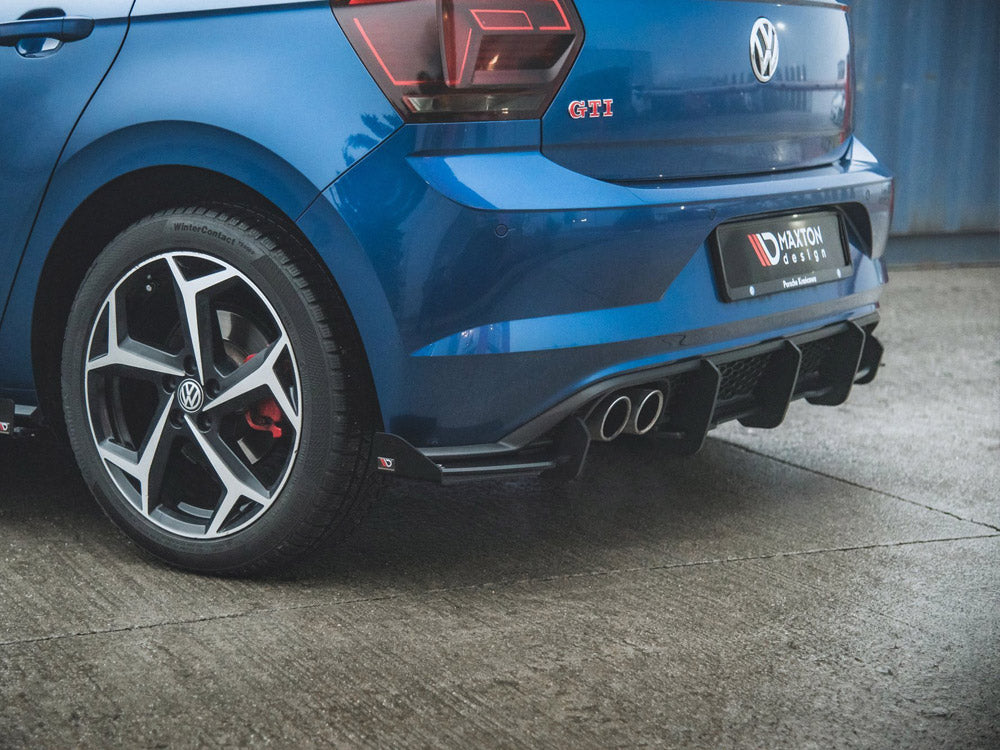 Maxton Design Street PRO Rear Valance + Flaps VW Polo GTI Mk6 - Red + Gloss Flaps