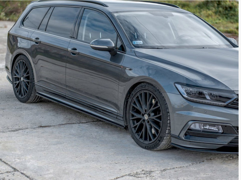 Maxton Design Side Skirts Diffusers Volkswagen Passat R-line B8 (2015-2019) - Carbon Look