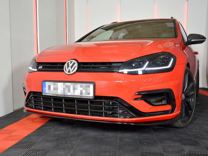 Maxton Design Front Splitter V.7 VW Golf 7 R / R-Line Facelift - Carbon Look