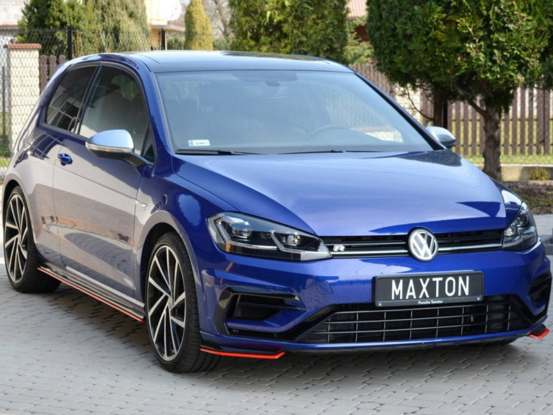 Maxton Design Front Splitter V.8 VW Golf 7 R / R-Line Facelift - Carbon Look