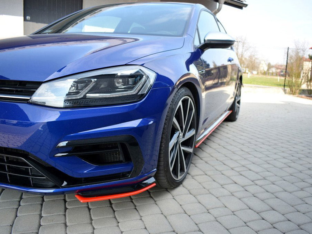 Maxton Design Front Splitter V.8 VW Golf 7 R / R-Line Facelift - Carbon Look