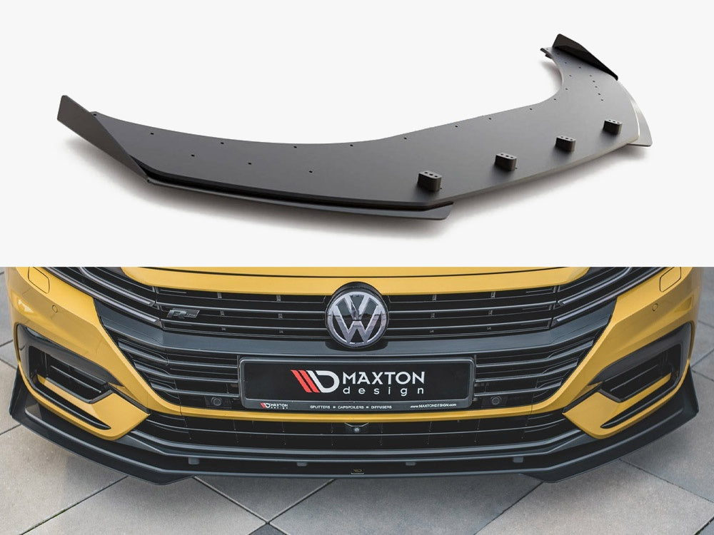 Maxton Design Street PRO Front Splitter + Flaps Volkswagen Arteon R-Line Sedan / Shooting Brake Mk1