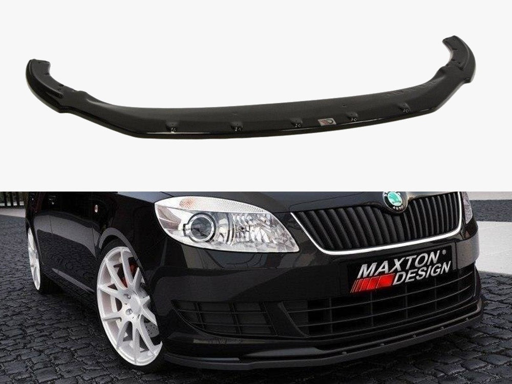 Maxton Design Front Splitter Skoda Fabia II Facelif Model, Standard Bumper - Carbon Look