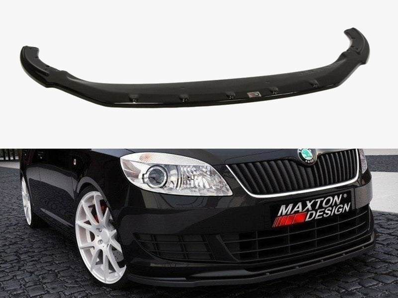Maxton Design Front Splitter Skoda Fabia II Facelif Model, Standard Bumper - Carbon Look