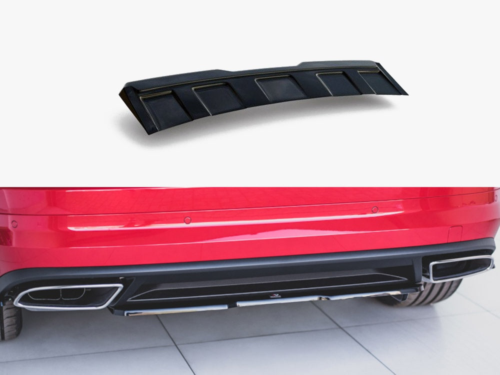 Maxton Design Central Rear Splitter Skoda Kodiaq RS - Textured