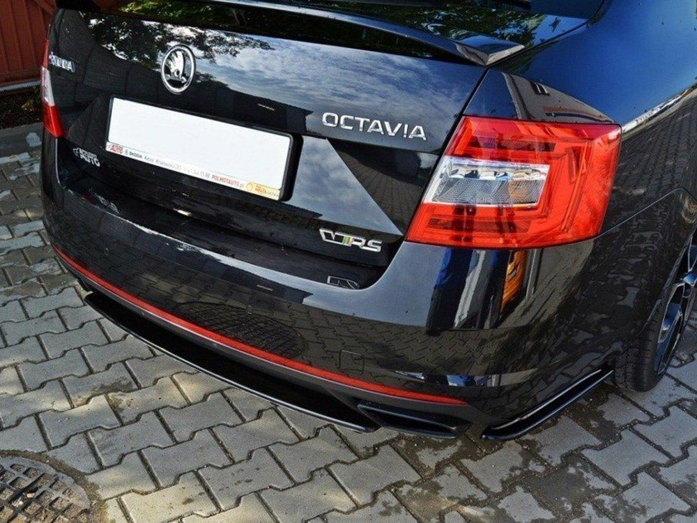 Maxton Design Central Rear Splitter Skoda Octavia VRS MK3/ MK3.5 Hatchback/ Estate- Textured