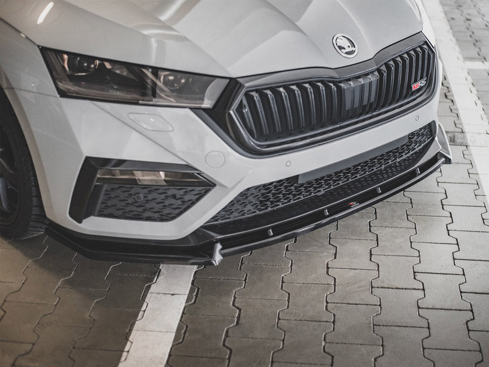 Maxton Design Front Splitter V.1 Skoda Octavia RS Mk4 (2020-) - Carbon Look