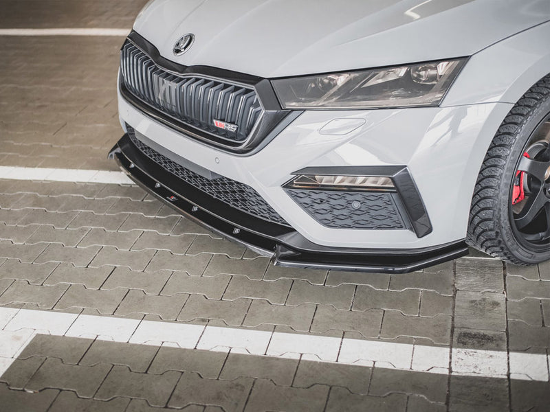 Maxton Design Front Splitter V.1 Skoda Octavia RS Mk4 (2020-) - Carbon Look