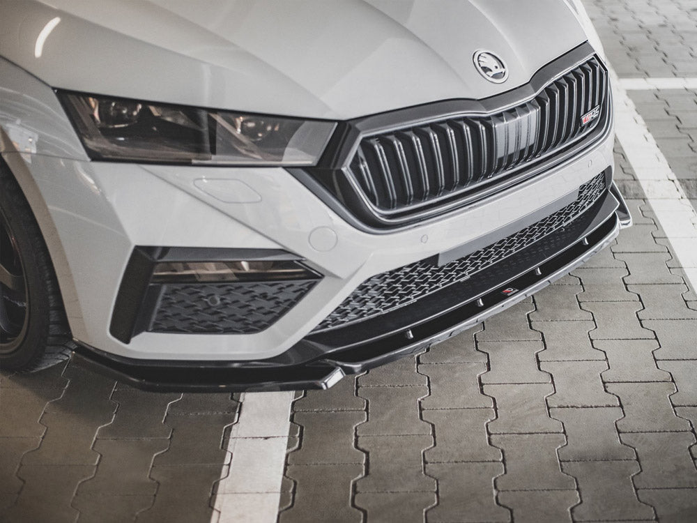 Maxton Design Front Splitter V3 Skoda Octavia RS MK4 (2020-) - Carbon Look