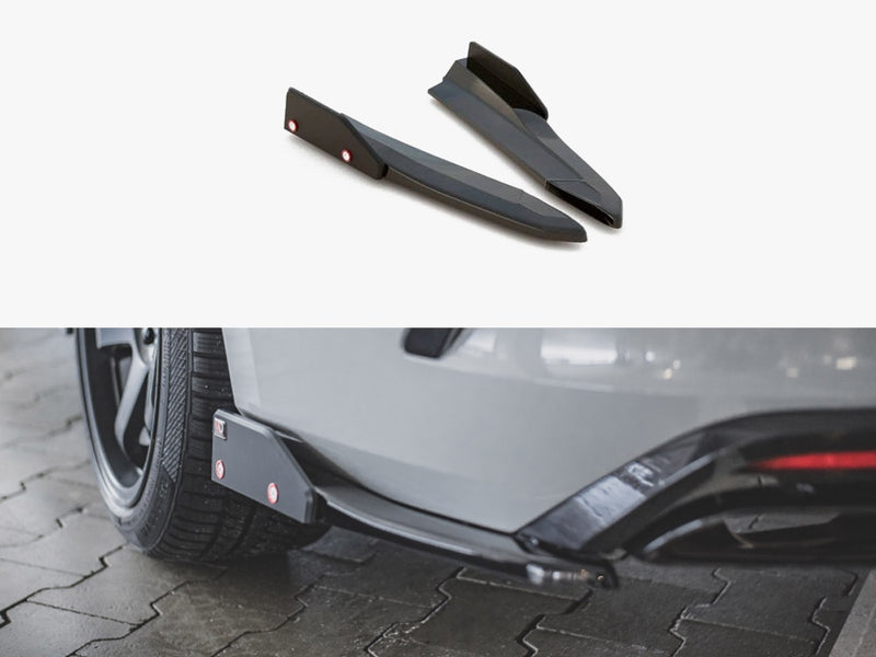 Maxton Design Rear Side Splitters V.2 + Flaps Skoda Octavia RS Estate / Liftback Mk4 / Mk4 Facelift