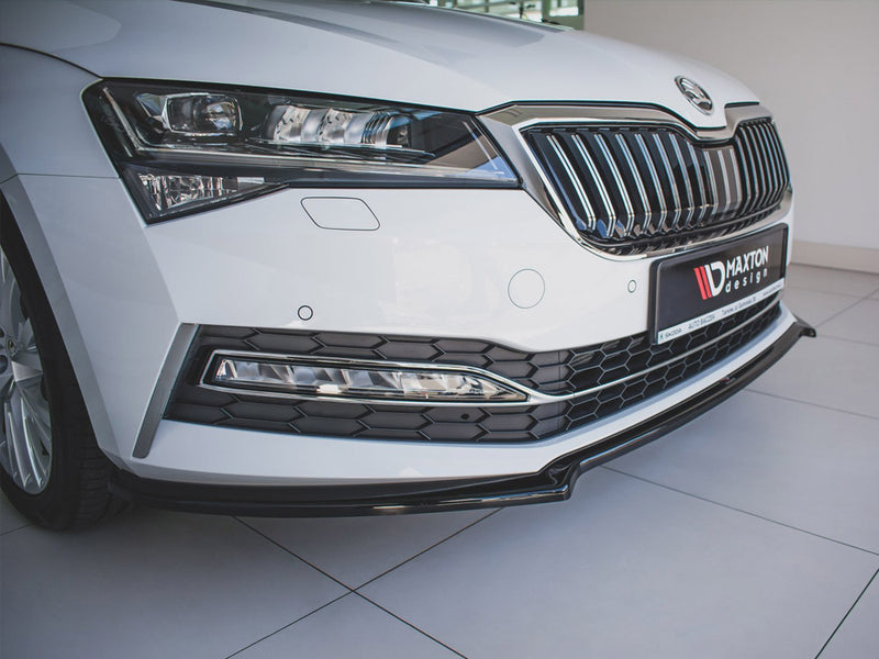 Maxton Design Front Splitter V.1 Skoda Superb MK3 FL (2019-) - Carbon Look