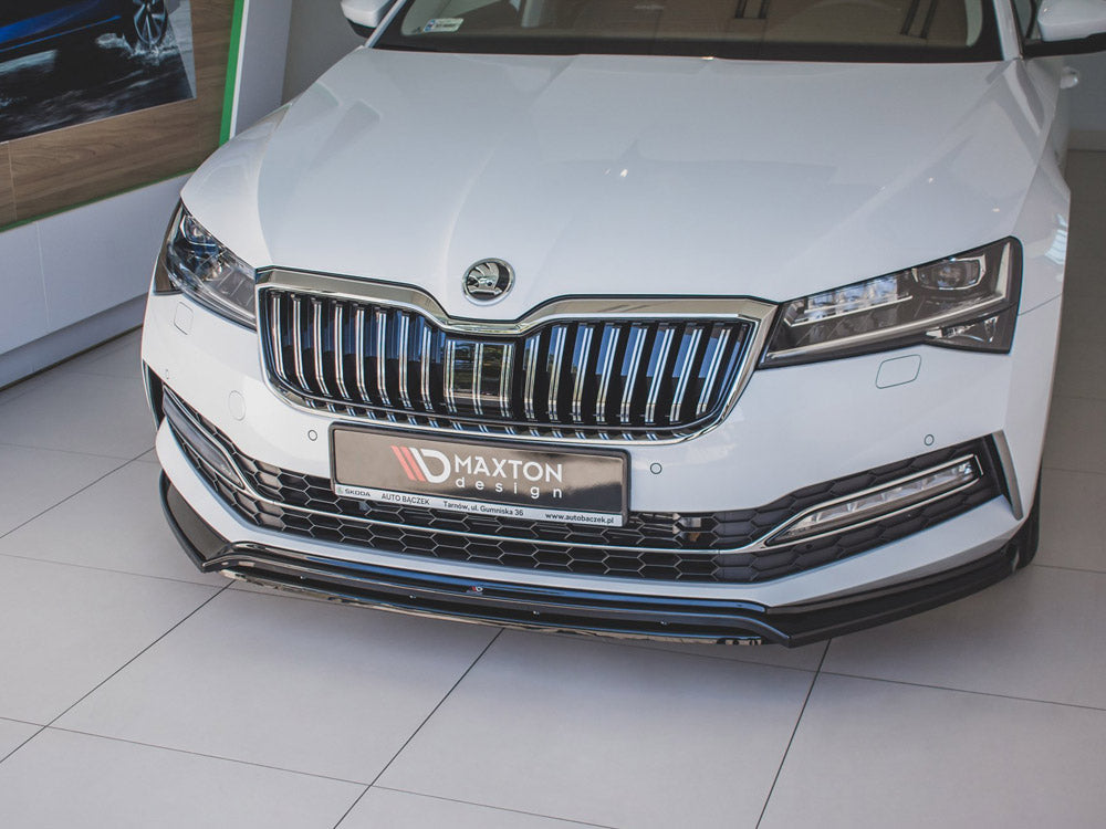 Maxton Design Front Splitter V.3 Skoda Superb Mk3 FL - Carbon Look