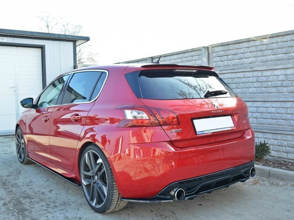 Maxton Design Central Rear Splitter (Vertical Bars) Peugeot 308 II GTI - Textured