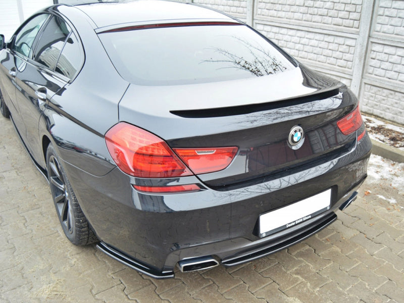 Maxton Design Central Rear Splitter (Vertical Bars) BMW 6 Gran Coupe M-Sport - Textured