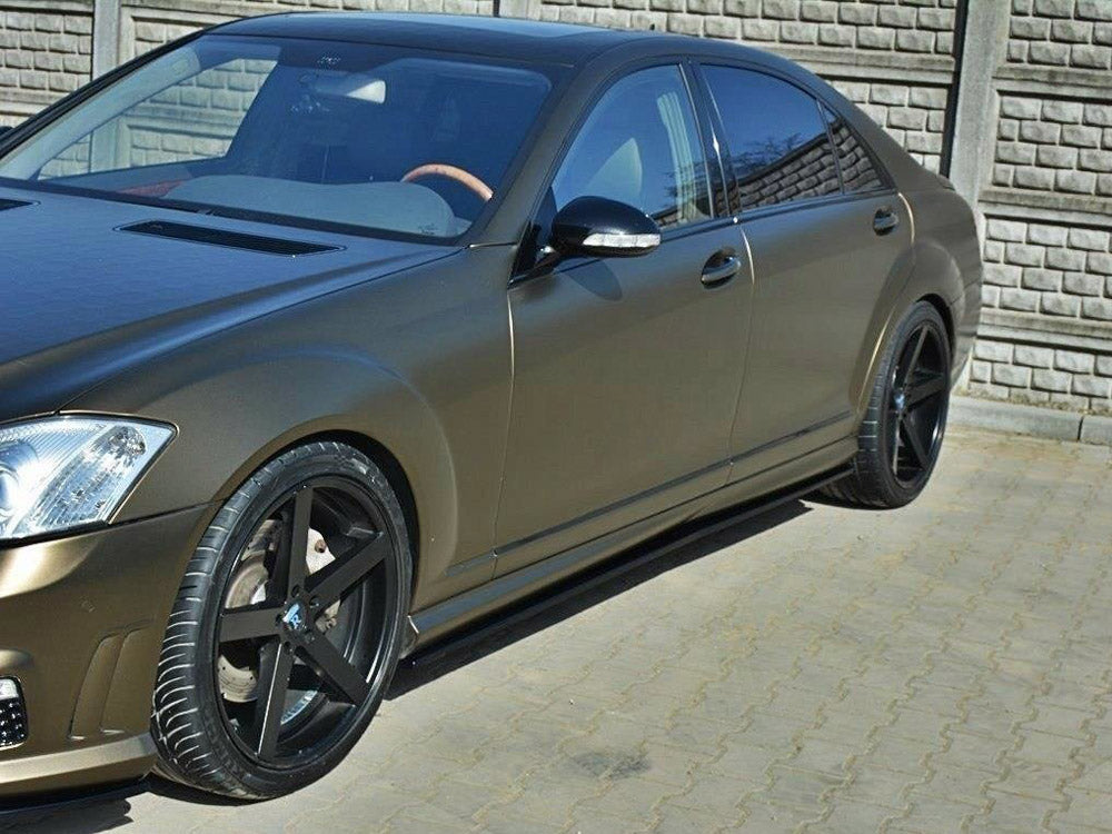 Maxton Design Side Skirts Diffusers Mercedes S-class W221 AMG LWB - Textured
