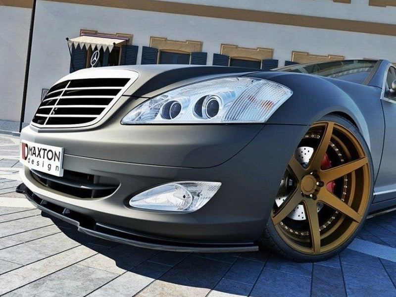 Maxton Design Front Splitter Mercedes S-class W221 - Textured