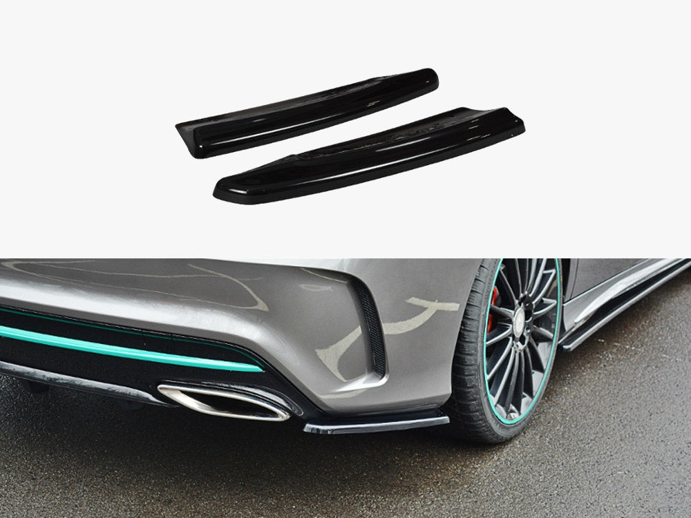 Maxton Design Rear Side Splitters Mercedes-Benz CLA C117 AMG-Line Facelift - Carbon Look