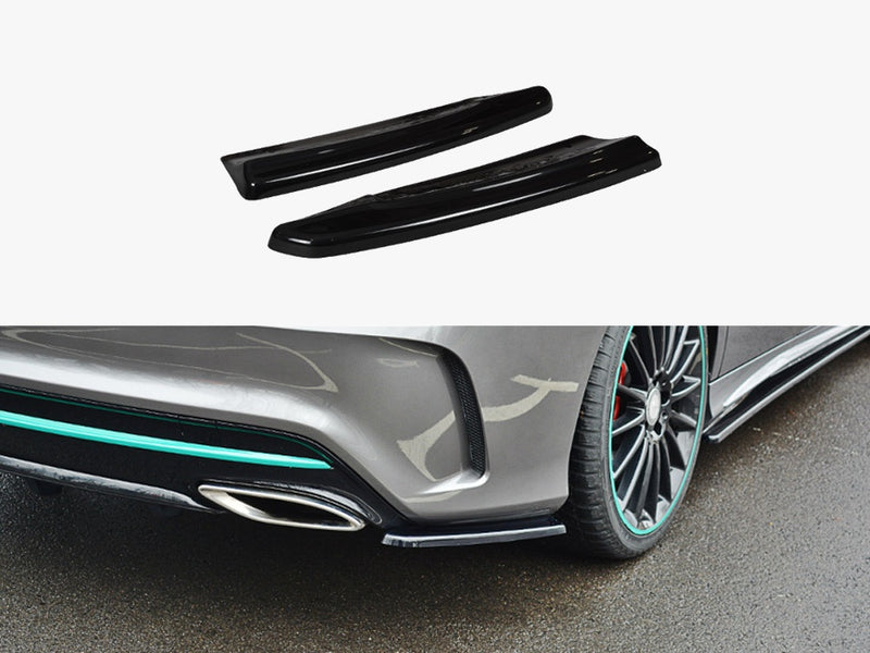 Maxton Design Rear Side Splitters Mercedes-Benz CLA C117 AMG-Line Facelift - Carbon Look