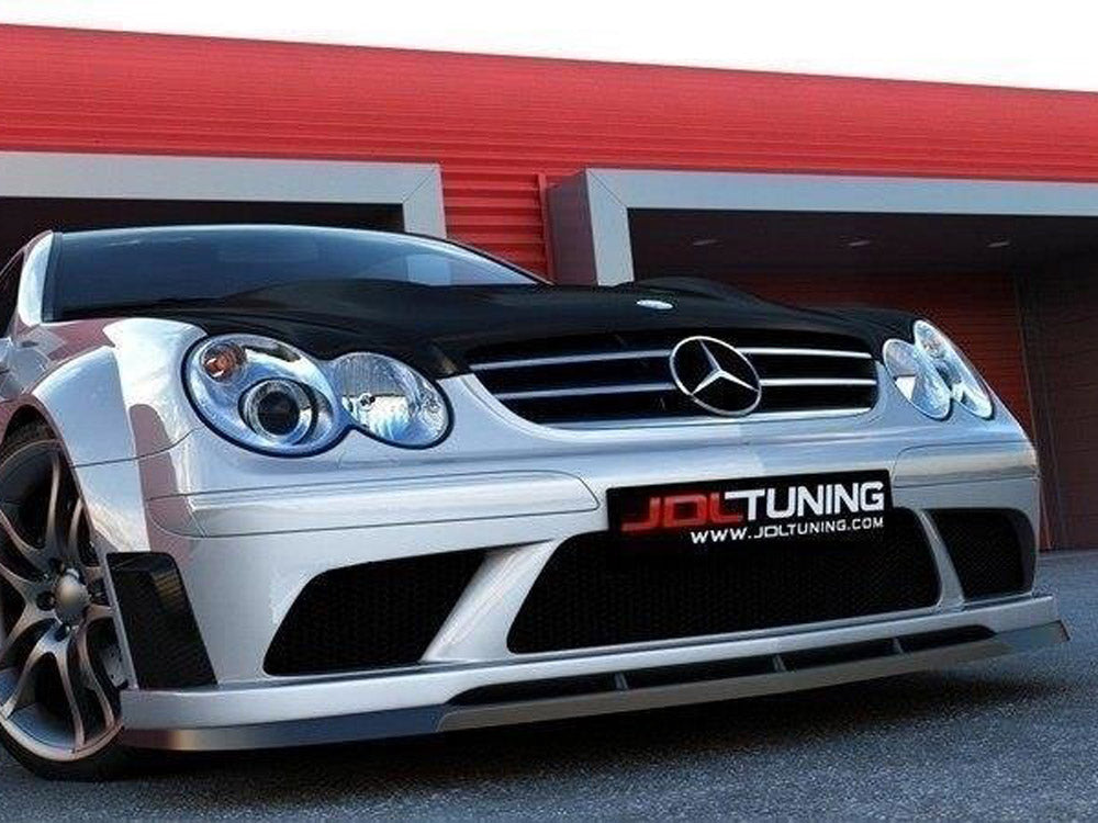 Maxton Design Front Splitter Mercedes CLK W209 (For ME-CLK-209-BLACK-F1 Bumper) - Textured
