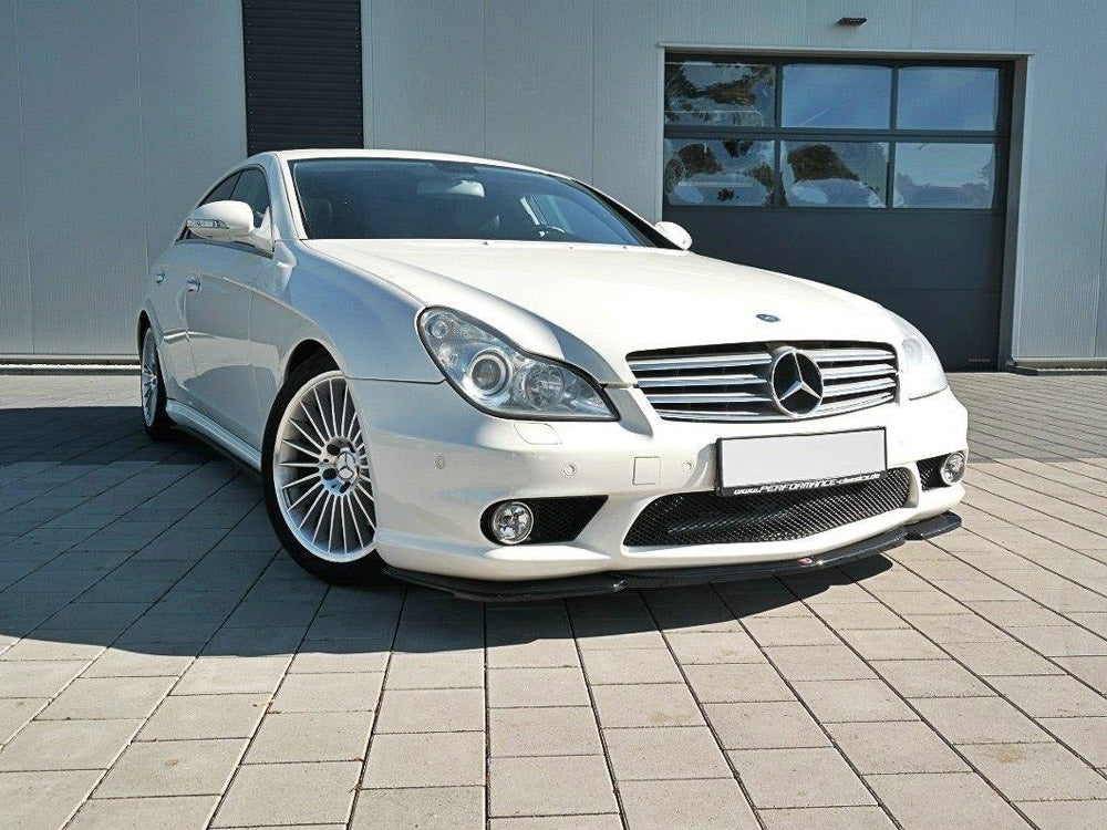 Maxton Design Front Splitter V.1 Mercedes CLS C219 55AMG Sedan (2004-2006) - Carbon Look