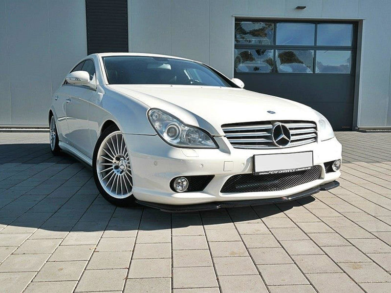 Maxton Design Front Splitter V.1 Mercedes CLS C219 55AMG Sedan (2004-2006) - Carbon Look