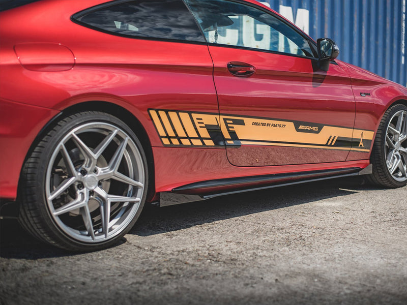 Maxton Design Street PRO Side Skirts Diffusers + Flaps Mercedes - AMG C43 Coupe C205
