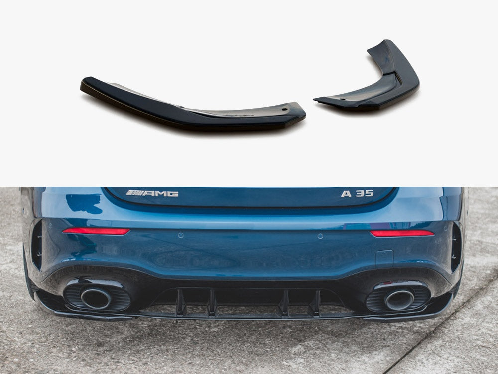 Maxton Design Rear Side Splitters Mercedes A35 AMG Hatchback W177 - Carbon Look