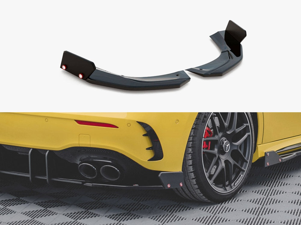 Maxton Design Rear Side Splitters V.2 + Flaps Mercedes AMG A 45 S Aero Pack W177