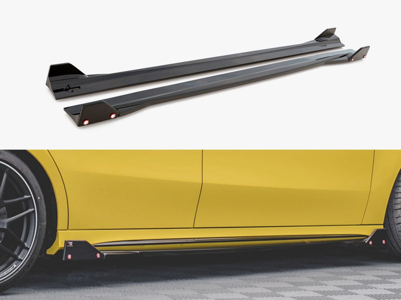 Maxton Design Side Skirts Diffusers V.2 + Flaps Mercedes AMG A45 S