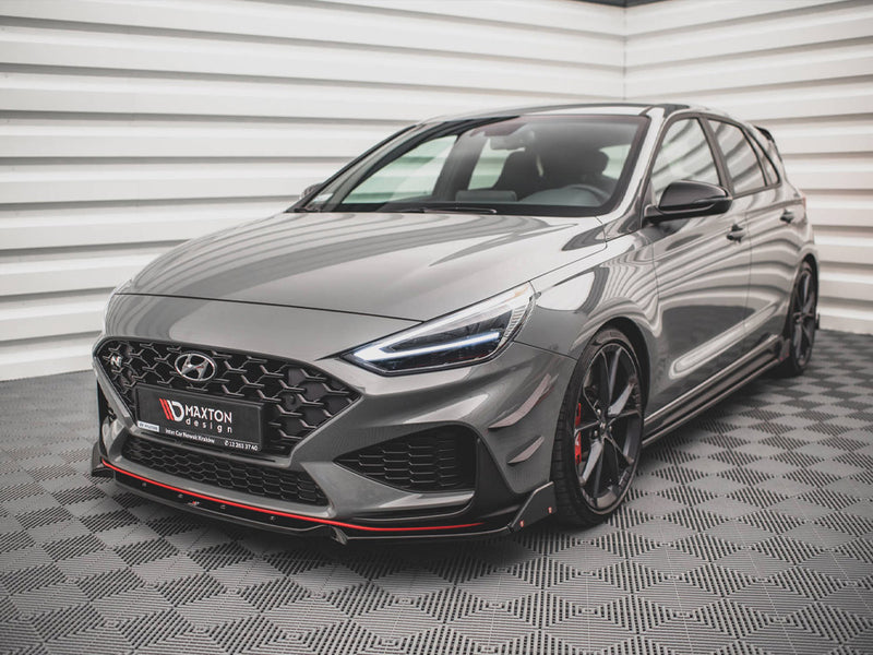 Maxton Design Front Splitter V.1 + Flaps Hyundai I30 N / I30 N-Line Hatchback / Fastback Mk3 Facelift