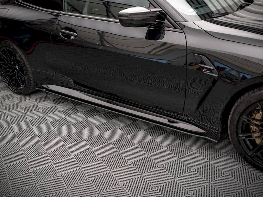 Maxton Design Street PRO Side Skirts Diffusers Bmw M4 G82 (2021-) - Black-Red
